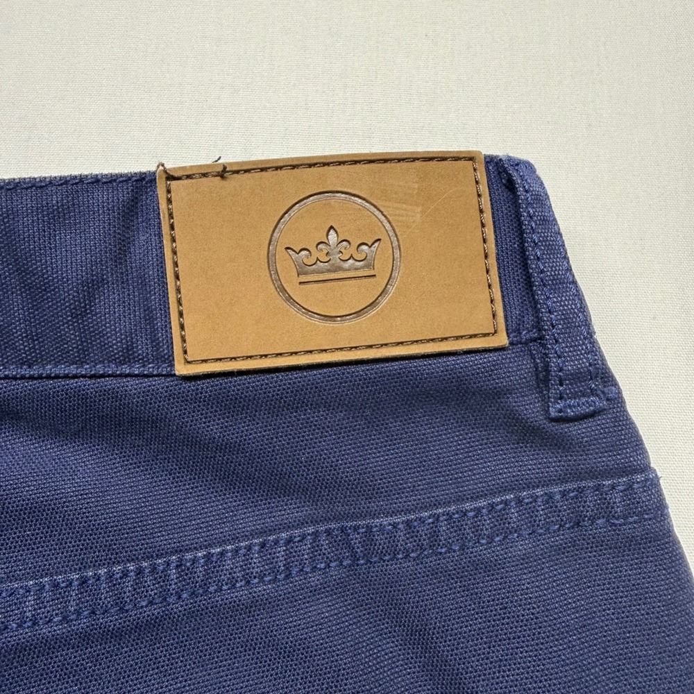 Peter Millar Crown Cotton Canvas 5 Pocket Pants Navy 36x32 Stretch Golf Classic - Picture 8 of 10